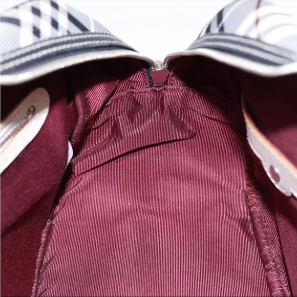 BURBERRY Nova Check Blue Label Hand Bag Nylon Black Silver - EUC - Picture 11 of 13